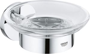 GROHE ESSENTIALS mydlovnička, nástenná, sklo, chróm