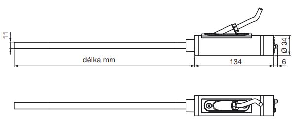 ZEHNDER WIVAR II 600 vykurovacia tyč 600W, elektrická, s reguláciou, biela 862532 Technický nákres