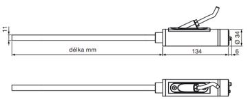 ZEHNDER WIVAR II 600 vykurovacia tyč 600W, elektrická, s reguláciou, biela 862532 Technický nákres