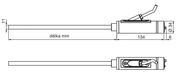 ZEHNDER WIVAR II 900 vykurovacia tyč 900W, elektrická, s reguláciou, biela 862542 Technický nákres