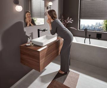 HANSGROHE VIVENIS umývadlová stojanková batéria, EcoSmart, matná čierna 75042670 Obrázek - fotka