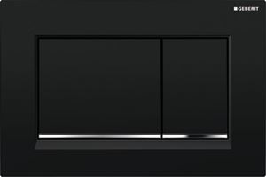 GEBERIT SIGMA 30 ovládacie tlačidlo pre dve splachovania, plast, čierna/lesklý chróm