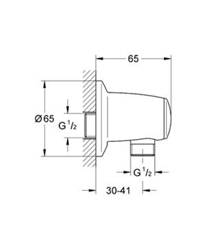 GROHE MOVARIO nástenné kolienko G1/2", chróm 28405000 Technický nákres