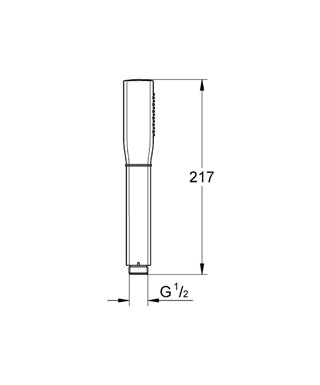 GROHE GRANDERA STICK ručná sprcha 217 mm, Water Saving, chróm/zlatá 26037IG0 Technický nákres