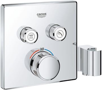 GROHE GROHTHERM SMARTCONTROL podomietková termostatická batéria, pre 2 spotrebiče, s pripojením pre hadicu as držiakom, Water Saving, chróm
