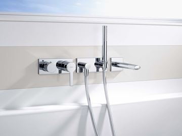 HANSA LIVING sprchová súprava 3-dielna, ručná sprcha 197 mm, hadica, držiak, chróm 44430100 Obrázek - fotka