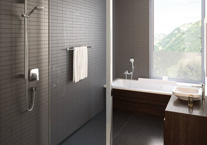 HANSGROHE CROMA SELECT E 1JET sprchová súprava 3-dielna, ručná sprcha 110x110 mm, hadica, držiak, biela/chróm 26412400 Obrázek - fotka