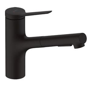 HANSGROHE ZESIS M33 drezová batéria, s vyťahovacou sprškou, sBox lite, matná čierna