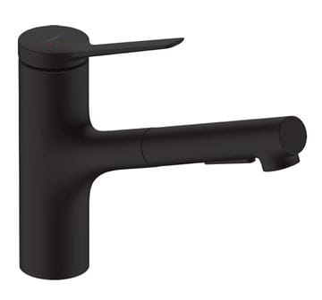HANSGROHE ZESIS M33 drezová batéria, s vyťahovacou sprškou, sBox lite, matná čierna