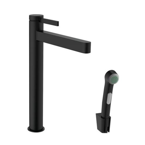 HANSGROHE FINORIS umývadlová stojanková batéria, s odtokovou súpravou a bidetovou sprškou, matná čierna 76220670 Obrázek - Hlavní obrázek