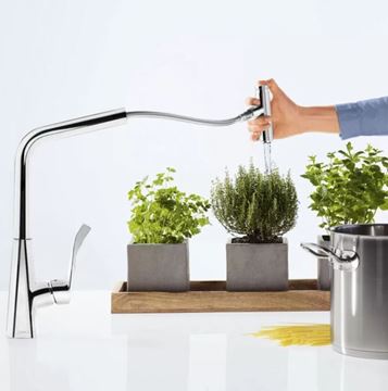 HANSGROHE METRIS SELECT M71 drezová batéria, s vyťahovacou koncovkou, EcoSmart, chróm 14786000 Obrázek - fotka
