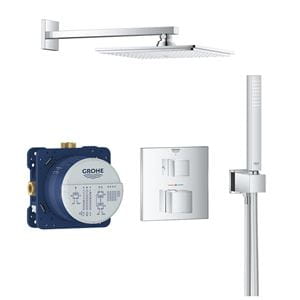 GROHE GROHTHERM CUBE sprchový set s podomietkovou termostatickou batériou, horná sprcha, ručná sprcha, hadica, držiak, chróm