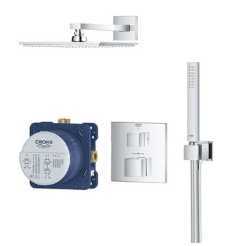 GROHE GROHTHERM CUBE sprchový set s podomietkovou termostatickou batériou, horná sprcha, ručná sprcha, hadica, držiak, chróm 34741000 Obrázek - fotka