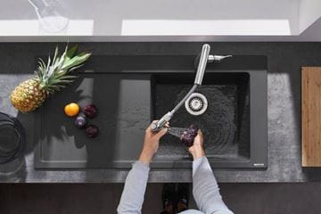 HANSGROHE METRIS M71 drezová batéria, s vyťahovacou sprškou, sBox, nerez 73801800 Obrázek - fotka