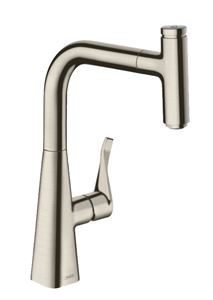 HANSGROHE METRIS SELECT M71 drezová batéria, s vyťahovacou sprškou, sBox, nerez