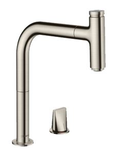 HANSGROHE METRIS SELECT M71 drezová batéria, s vyťahovacou sprškou, sBox, nerez
