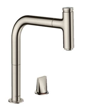 HANSGROHE METRIS SELECT M71 drezová batéria, s vyťahovacou sprškou, sBox, nerez