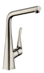 HANSGROHE METRIS M71 drezová batéria, s vyťahovacou koncovkou, sBox, nerez