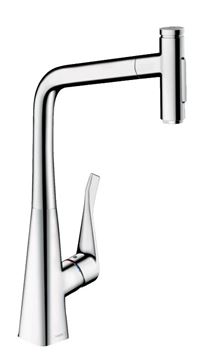 HANSGROHE METRIS SELECT M71 drezová batéria, s vyťahovacou sprškou, sBox, chróm