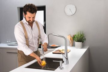 HANSGROHE METRIS SELECT M71 drezová batéria, s vyťahovacou sprškou, sBox, chróm 73816000 Obrázek - fotka