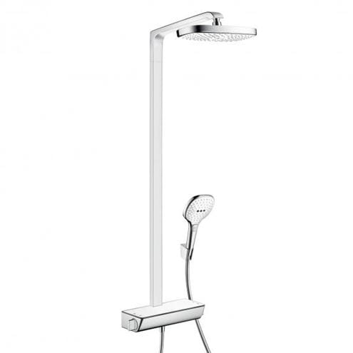 HANSGROHE RAINDANCE SELECT E SHOWERPIPE 300 sprchový set s temostatickou batériou, horná sprcha, ručná sprcha s 2 prúdmi, tyč, hadica, držiak, EcoSmart, chróm 27282000 Obrázek - Hlavní obrázek