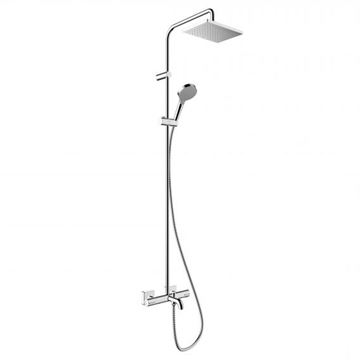 HANSGROHE VERNIS SHAPE SHOWERPIPE 230 vaňová termostatická batéria, s hornou a ručnou sprchou s 2 prúdmi, EcoSmart, chróm