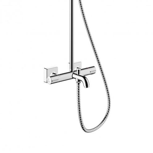 HANSGROHE VERNIS SHAPE SHOWERPIPE 230 vaňová termostatická batéria, s hornou a ručnou sprchou s 2 prúdmi, EcoSmart, chróm 26098000 Obrázek - fotka