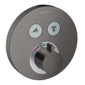 HANSGROHE SHOWER SELECT S podomietková termostatická batéria, pre 2 spotrebiče, brúsený čierny chróm