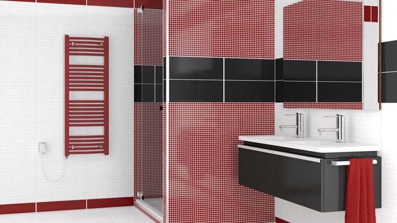 KORADO KORALUX RONDO COMFORT - E kúpeľňový radiátor 900/450, s vykurovacou tyčou, biela RAL9016 KRT-090045-00E10 Obrázek - fotka