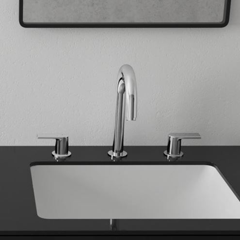 HANSGROHE VERNIS SHAPE umývadlová stojanková batéria 3-otvorová, s odtokovou súpravou, EcoSmart, chróm 71563000 Obrázek - fotka