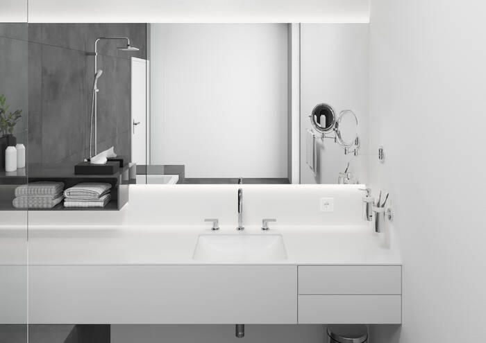 HANSGROHE VERNIS SHAPE umývadlová stojanková batéria 3-otvorová, s odtokovou súpravou, EcoSmart, chróm 71563000 Obrázek - fotka