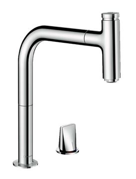 HANSGROHE METRIS SELECT M71 drezová batéria, s vyťahovacou koncovkou, sBox, EcoSmart, chróm