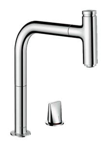 HANSGROHE METRIS SELECT M71 drezová batéria, s vyťahovacou koncovkou, sBox, EcoSmart, chróm
