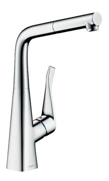 HANSGROHE METRIS M71 drezová batéria, s vyťahovacou sprškou, sBox, EcoSmart, chróm