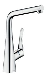 HANSGROHE METRIS M71 drezová batéria, s vyťahovacou sprškou, sBox, EcoSmart, chróm