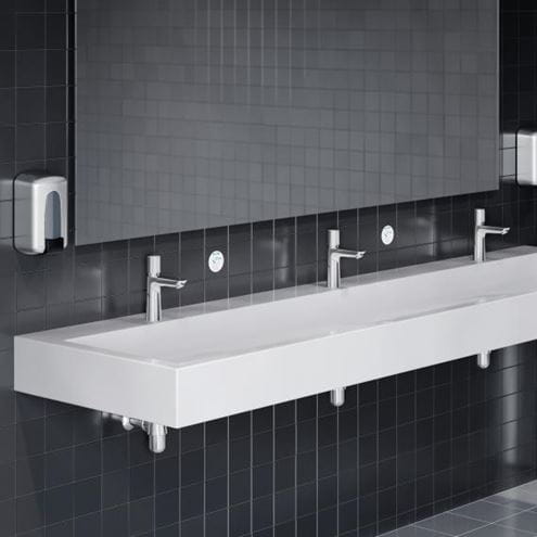 HANSGROHE TALIS E umývadlová stojanková batéria, samouzatváracia, pre jednu vodu, EcoSmart, chróm 71719000 Obrázek - fotka