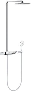 GROHE RAINSHOWER SYSTEM SMARTCONTROL MONO 360 sprchový set s termostatickou batériou, horná sprcha, ručná sprcha so 4 prúdmi, tyč, hadica, mesačná biela/chróm