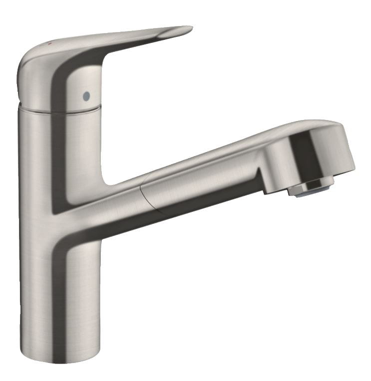 HANSGROHE FOCUS M42 drezová batéria, s vyťahovacou koncovkou, sBox, nerez