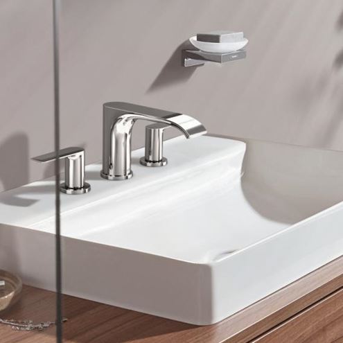 HANSGROHE VIVENIS umývadlová stojanková batéria 3-otvorová, s odtokovou súpravou, EcoSmart, chróm 75033000 Obrázek - fotka