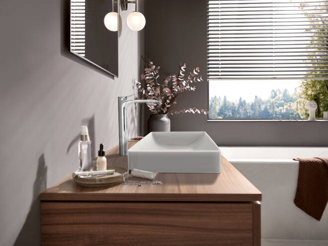 HANSGROHE VIVENIS umývadlová stojanková batéria, s odtokovou súpravou, EcoSmart, chróm 75040000 Obrázek - fotka
