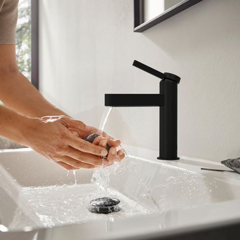 HANSGROHE FINORIS umývadlová stojanková batéria, EcoSmart, pre jednu vodu, matná čierna 76013670 Obrázek - fotka