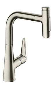HANSGROHE TALIS SELECT M51 drezová batéria, s vyťahovacou sprškou, nerez