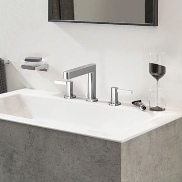 HANSGROHE FINORIS umývadlová stojanková batéria 3-otvorová, s odtokovou súpravou, EcoSmart, chróm 76033000 Obrázek - fotka