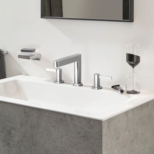 HANSGROHE FINORIS umývadlová stojanková batéria 3-otvorová, s odtokovou súpravou, EcoSmart, chróm 76033000 Obrázek - fotka