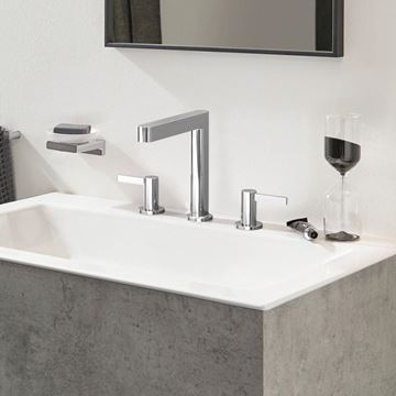 HANSGROHE FINORIS umývadlová stojanková batéria 3-otvorová, s odtokovou súpravou, EcoSmart, chróm 76034000 Obrázek - fotka