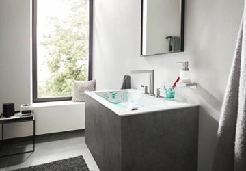 HANSGROHE FINORIS umývadlová stojanková batéria 3-otvorová, s odtokovou súpravou, EcoSmart, chróm 76034000 Obrázek - fotka