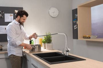 HANSGROHE TALIS SELECT M51 drezová batéria, s vyťahovacou sprškou, sBox, nerez 73867800 Obrázek - fotka