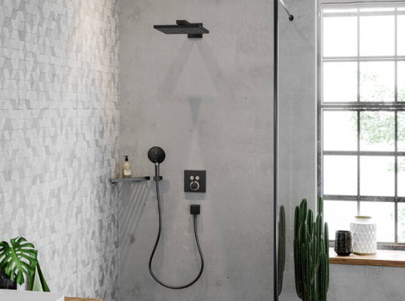 HANSGROHE RAINDANCE SELECT S 120 3JET ručná sprcha pr. 125 mm, 3 prúdy, EcoSmart, brúsený čierny chróm 26531340 Obrázek - fotka