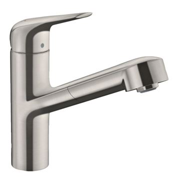 HANSGROHE FOCUS M42 drezová batéria, s vyťahovacou koncovkou, nerez