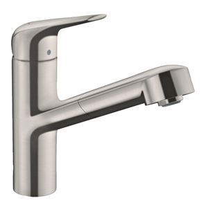 HANSGROHE FOCUS M42 drezová batéria, s vyťahovacou koncovkou, nerez